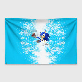 Флаг-баннер с принтом Sonic в Белгороде, 100% полиэстер | размер 67 х 109 см, плотность ткани — 95 г/м2; по краям флага есть четыре люверса для крепления | sonic | еж | игра | соник