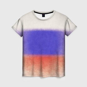 Женская футболка 3D с принтом Флаг в Белгороде, 100% полиэфир ( синтетическое хлопкоподобное полотно) | прямой крой, круглый вырез горловины, длина до линии бедер | россия | русский | триколор | флаг