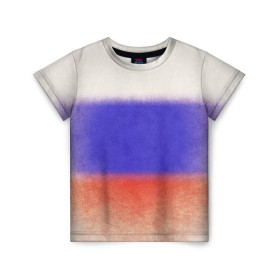 Детская футболка 3D с принтом Флаг в Белгороде, 100% гипоаллергенный полиэфир | прямой крой, круглый вырез горловины, длина до линии бедер, чуть спущенное плечо, ткань немного тянется | россия | русский | триколор | флаг