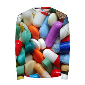 Мужской лонгслив 3D с принтом Pills в Белгороде, 100% полиэстер | длинные рукава, круглый вырез горловины, полуприлегающий силуэт | пилюли | флу