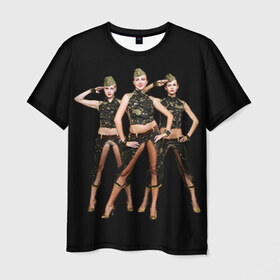 Мужская футболка 3D с принтом Девушки в форме в Белгороде, 100% полиэфир | прямой крой, круглый вырез горловины, длина до линии бедер | армия | вооруженные силы россия | девушки в форме