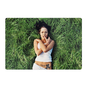 Магнитный плакат 3Х2 с принтом Джоли Анджелина в Белгороде, Полимерный материал с магнитным слоем | 6 деталей размером 9*9 см | анджелина | девушка | джоли | лежит | тату