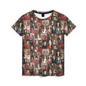 Женская футболка 3D с принтом K-pop коллаж в Белгороде, 100% полиэфир ( синтетическое хлопкоподобное полотно) | прямой крой, круглый вырез горловины, длина до линии бедер | cl корея | k pop | айдолы | девушки | коллаж