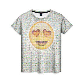 Женская футболка 3D с принтом Смайлики в Белгороде, 100% полиэфир ( синтетическое хлопкоподобное полотно) | прямой крой, круглый вырез горловины, длина до линии бедер | 2016 | позитив | смайл | смайлик | смайлики
