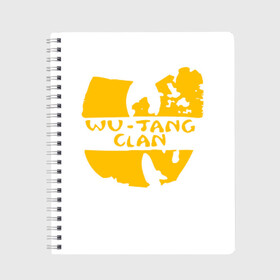 Тетрадь с принтом Wu Tang Clan в Белгороде, 100% бумага | 48 листов, плотность листов — 60 г/м2, плотность картонной обложки — 250 г/м2. Листы скреплены сбоку удобной пружинной спиралью. Уголки страниц и обложки скругленные. Цвет линий — светло-серый
 | Тематика изображения на принте: method man | tang clan | wu tang clan