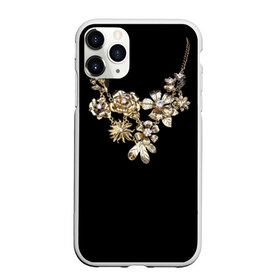 Чехол для iPhone 11 Pro Max матовый с принтом Золотое ожерелье в Белгороде, Силикон |  | Тематика изображения на принте: бриллианты | драгоценность | золото | золотые | лепестки | ожерелье | роза | цветы | цепь