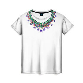 Женская футболка 3D с принтом Ожерелье в Белгороде, 100% полиэфир ( синтетическое хлопкоподобное полотно) | прямой крой, круглый вырез горловины, длина до линии бедер | 