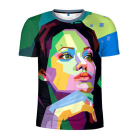 Мужская футболка 3D спортивная с принтом Анджелина Джоли в Белгороде, 100% полиэстер с улучшенными характеристиками | приталенный силуэт, круглая горловина, широкие плечи, сужается к линии бедра | Тематика изображения на принте: angelina jolie | актриса | анджелина джоли | звезда | знаменитость | кино | поп арт | символ