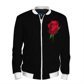 Мужской бомбер 3D с принтом Розы за спиной в Белгороде, 100% полиэстер | застегивается на молнию, по бокам два кармана без застежек, по низу бомбера и на воротнике - эластичная резинка | за спиной | любовь | подарок | роза | розы | сюрприз | цветы | чувства