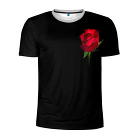 Мужская футболка 3D спортивная с принтом Розы за спиной в Белгороде, 100% полиэстер с улучшенными характеристиками | приталенный силуэт, круглая горловина, широкие плечи, сужается к линии бедра | за спиной | любовь | подарок | роза | розы | сюрприз | цветы | чувства