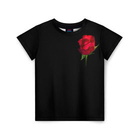 Детская футболка 3D с принтом Розы за спиной в Белгороде, 100% гипоаллергенный полиэфир | прямой крой, круглый вырез горловины, длина до линии бедер, чуть спущенное плечо, ткань немного тянется | за спиной | любовь | подарок | роза | розы | сюрприз | цветы | чувства