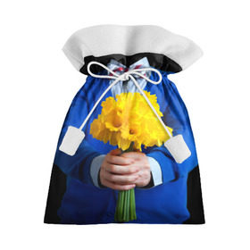 Подарочный 3D мешок с принтом Цветы в руках в Белгороде, 100% полиэстер | Размер: 29*39 см | бабочка