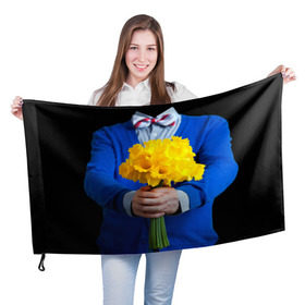 Флаг 3D с принтом Цветы в руках в Белгороде, 100% полиэстер | плотность ткани — 95 г/м2, размер — 67 х 109 см. Принт наносится с одной стороны | бабочка
