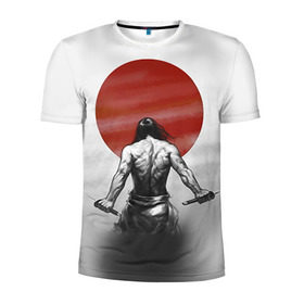 Мужская футболка 3D спортивная с принтом Самурай 1 в Белгороде, 100% полиэстер с улучшенными характеристиками | приталенный силуэт, круглая горловина, широкие плечи, сужается к линии бедра | борьба | воин | единоборства | путь воина | самураи | самурай