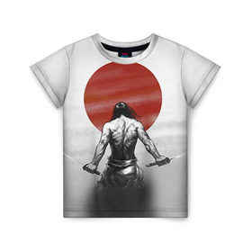 Детская футболка 3D с принтом Самурай 1 в Белгороде, 100% гипоаллергенный полиэфир | прямой крой, круглый вырез горловины, длина до линии бедер, чуть спущенное плечо, ткань немного тянется | борьба | воин | единоборства | путь воина | самураи | самурай