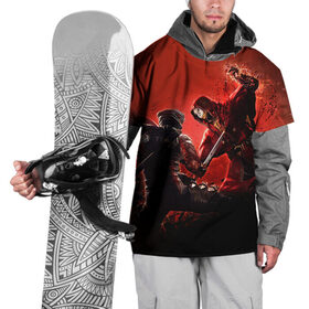Накидка на куртку 3D с принтом Противостояние в Белгороде, 100% полиэстер |  | борьба | воин | единоборства | путь воина | самураи | самурай
