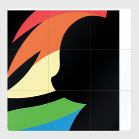 Магнитный плакат 3Х3 с принтом Rainbow Dash в Белгороде, Полимерный материал с магнитным слоем | 9 деталей размером 9*9 см | Тематика изображения на принте: 