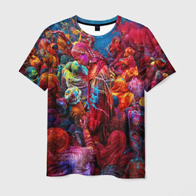 Мужская футболка 3D с принтом Индуистский фестиваль красок Х в Белгороде, 100% полиэфир | прямой крой, круглый вырез горловины, длина до линии бедер | Тематика изображения на принте: 