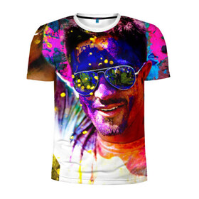 Мужская футболка 3D спортивная с принтом Индуистский фестиваль красок в Белгороде, 100% полиэстер с улучшенными характеристиками | приталенный силуэт, круглая горловина, широкие плечи, сужается к линии бедра | Тематика изображения на принте: 