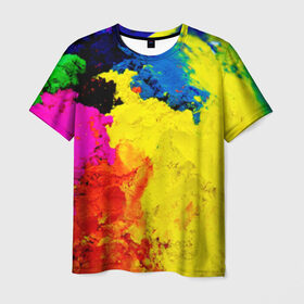 Мужская футболка 3D с принтом Индуистский фестиваль красок в Белгороде, 100% полиэфир | прямой крой, круглый вырез горловины, длина до линии бедер | festival | festival of colors | holi | весны | индия | индуистский фестиваль | краски | красок | холи