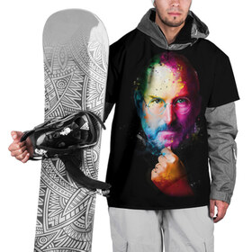 Накидка на куртку 3D с принтом Стив Джобс в Белгороде, 100% полиэстер |  | apple | знаменитость | лидер | очки | поп арт | портрет | рука | стив джобс | яблоко
