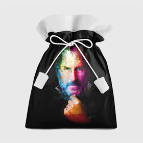 Подарочный 3D мешок с принтом Стив Джобс в Белгороде, 100% полиэстер | Размер: 29*39 см | apple | знаменитость | лидер | очки | поп арт | портрет | рука | стив джобс | яблоко