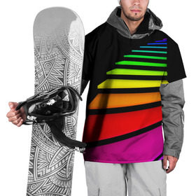 Накидка на куртку 3D с принтом Лестница в Белгороде, 100% полиэстер |  | лестница | радуга | спектр | цвет | цвета | яркие