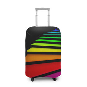 Чехол для чемодана 3D с принтом Лестница в Белгороде, 86% полиэфир, 14% спандекс | двустороннее нанесение принта, прорези для ручек и колес | лестница | радуга | спектр | цвет | цвета | яркие