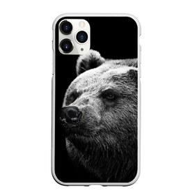 Чехол для iPhone 11 Pro матовый с принтом Медведь в Белгороде, Силикон |  | Тематика изображения на принте: бурый | дикий | животное | медведь | россия | символ | тайги | фото | хищник | хозяин | черно белое