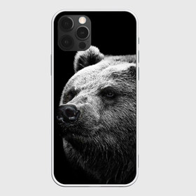 Чехол для iPhone 12 Pro Max с принтом Медведь в Белгороде, Силикон |  | Тематика изображения на принте: бурый | дикий | животное | медведь | россия | символ | тайги | фото | хищник | хозяин | черно белое