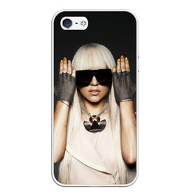 Чехол для iPhone 5/5S матовый с принтом Lady Gaga в Белгороде, Силикон | Область печати: задняя сторона чехла, без боковых панелей | lady gaga | блондинка | звезда | знаменитость | леди гаага | очки | певица | поп | эпатаж | эпатажная