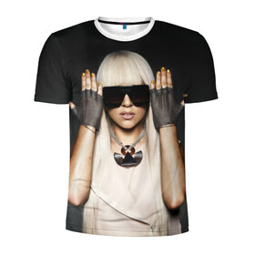 Мужская футболка 3D спортивная с принтом Lady Gaga в Белгороде, 100% полиэстер с улучшенными характеристиками | приталенный силуэт, круглая горловина, широкие плечи, сужается к линии бедра | lady gaga | блондинка | звезда | знаменитость | леди гаага | очки | певица | поп | эпатаж | эпатажная