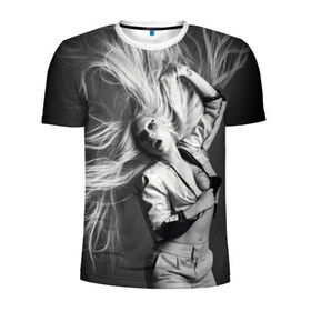 Мужская футболка 3D спортивная с принтом Lady Gaga в Белгороде, 100% полиэстер с улучшенными характеристиками | приталенный силуэт, круглая горловина, широкие плечи, сужается к линии бедра | lady gaga | блондинка | звезда | знаменитость | леди гаага | певица | поп | эпатаж | эпатажная