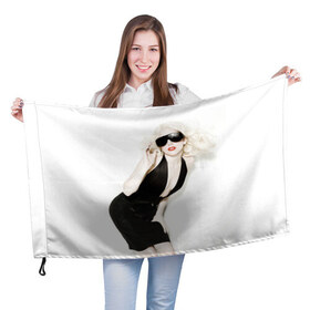 Флаг 3D с принтом Lady Gaga в Белгороде, 100% полиэстер | плотность ткани — 95 г/м2, размер — 67 х 109 см. Принт наносится с одной стороны | lady gaga | блондинка | звезда | знаменитость | леди гаага | певица | поп | эпатаж | эпатажная