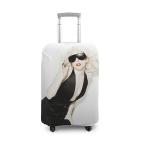 Чехол для чемодана 3D с принтом Lady Gaga в Белгороде, 86% полиэфир, 14% спандекс | двустороннее нанесение принта, прорези для ручек и колес | lady gaga | блондинка | звезда | знаменитость | леди гаага | певица | поп | эпатаж | эпатажная