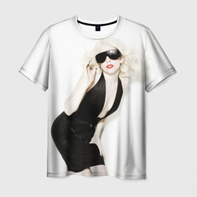Мужская футболка 3D с принтом Lady Gaga в Белгороде, 100% полиэфир | прямой крой, круглый вырез горловины, длина до линии бедер | lady gaga | блондинка | звезда | знаменитость | леди гаага | певица | поп | эпатаж | эпатажная