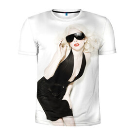 Мужская футболка 3D спортивная с принтом Lady Gaga в Белгороде, 100% полиэстер с улучшенными характеристиками | приталенный силуэт, круглая горловина, широкие плечи, сужается к линии бедра | lady gaga | блондинка | звезда | знаменитость | леди гаага | певица | поп | эпатаж | эпатажная