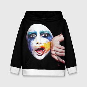Детская толстовка 3D с принтом Lady Gaga в Белгороде, 100% полиэстер | двухслойный капюшон со шнурком для регулировки, мягкие манжеты на рукавах и по низу толстовки, спереди карман-кенгуру с мягким внутренним слоем | lady gaga | взгляд | звезда | знаменитость | леди гаага | певица | поп | портрет | эпатаж | эпатажная
