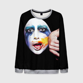 Мужской свитшот 3D с принтом Lady Gaga в Белгороде, 100% полиэстер с мягким внутренним слоем | круглый вырез горловины, мягкая резинка на манжетах и поясе, свободная посадка по фигуре | lady gaga | взгляд | звезда | знаменитость | леди гаага | певица | поп | портрет | эпатаж | эпатажная
