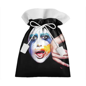 Подарочный 3D мешок с принтом Lady Gaga в Белгороде, 100% полиэстер | Размер: 29*39 см | Тематика изображения на принте: lady gaga | взгляд | звезда | знаменитость | леди гаага | певица | поп | портрет | эпатаж | эпатажная