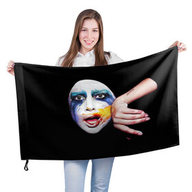 Флаг 3D с принтом Lady Gaga в Белгороде, 100% полиэстер | плотность ткани — 95 г/м2, размер — 67 х 109 см. Принт наносится с одной стороны | lady gaga | взгляд | звезда | знаменитость | леди гаага | певица | поп | портрет | эпатаж | эпатажная