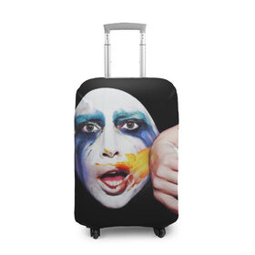 Чехол для чемодана 3D с принтом Lady Gaga в Белгороде, 86% полиэфир, 14% спандекс | двустороннее нанесение принта, прорези для ручек и колес | lady gaga | взгляд | звезда | знаменитость | леди гаага | певица | поп | портрет | эпатаж | эпатажная