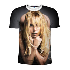 Мужская футболка 3D спортивная с принтом Lady Gaga в Белгороде, 100% полиэстер с улучшенными характеристиками | приталенный силуэт, круглая горловина, широкие плечи, сужается к линии бедра | 