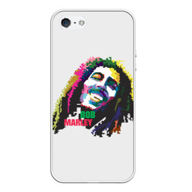 Чехол силиконовый для Телефон Apple iPhone 5/5S с принтом Bob Marley в Белгороде, Силикон | Область печати: задняя сторона чехла, без боковых панелей | 2016 | арт | дизайн | зд | объем | поп | портреты