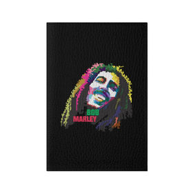 Обложка для паспорта матовая кожа с принтом Bob Marley в Белгороде, натуральная матовая кожа | размер 19,3 х 13,7 см; прозрачные пластиковые крепления | 2016 | арт | дизайн | зд | объем | поп | портреты