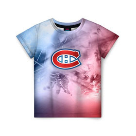 Детская футболка 3D с принтом Монреаль Канадиенс 1 в Белгороде, 100% гипоаллергенный полиэфир | прямой крой, круглый вырез горловины, длина до линии бедер, чуть спущенное плечо, ткань немного тянется | nhl | монреаль канадиенс | нхл | хоккеист | хоккей
