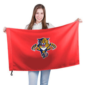 Флаг 3D с принтом Флорида Пантерз в Белгороде, 100% полиэстер | плотность ткани — 95 г/м2, размер — 67 х 109 см. Принт наносится с одной стороны | nhl | нхл | флорида пантерз | хоккеист | хоккей