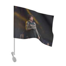 Флаг для автомобиля с принтом Oli Sykes в Белгороде, 100% полиэстер | Размер: 30*21 см | Тематика изображения на принте: bring me the horizon | oliver sykes | sempiternal | that’s the spirit | throne | оливер сайкс