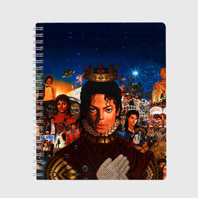 Тетрадь с принтом Michael Jackson в Белгороде, 100% бумага | 48 листов, плотность листов — 60 г/м2, плотность картонной обложки — 250 г/м2. Листы скреплены сбоку удобной пружинной спиралью. Уголки страниц и обложки скругленные. Цвет линий — светло-серый
 | майкл джексон