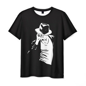 Мужская футболка 3D с принтом Michael Jackson в Белгороде, 100% полиэфир | прямой крой, круглый вырез горловины, длина до линии бедер | майкл джексон